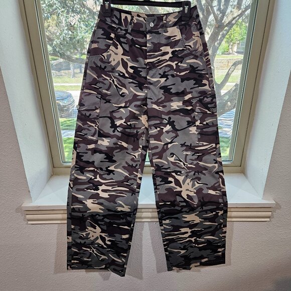 YOZY Camo Wide Leg Pants, Size S - Picture 1 of 5